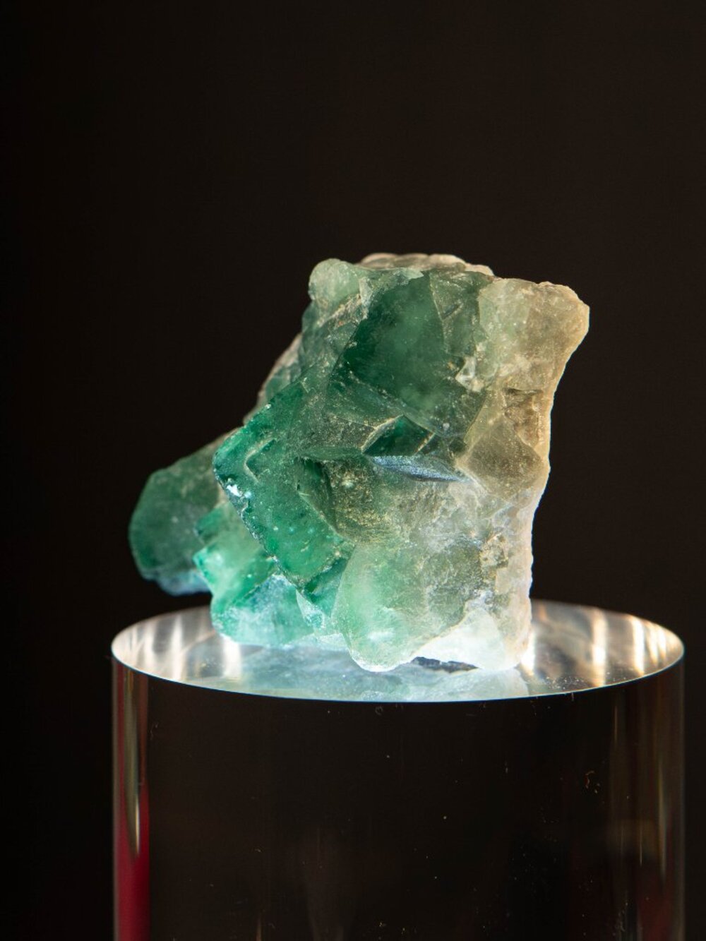 Boho Raw Green Fluorite Crystal Cubic Cluster White Matrix Specimen